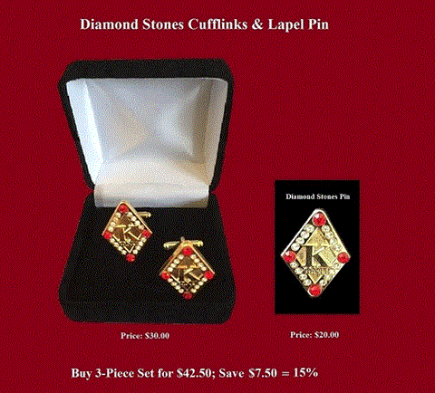 Diamond Stones- Cufflinks & Lapel Pin Set