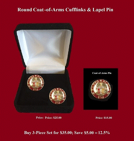 Round Coat Of Arms- Cufflinks & Lapel Pin Set